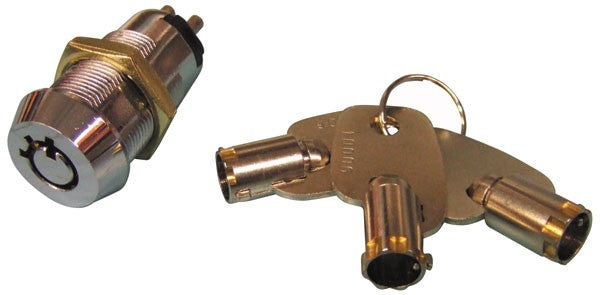 Serrure electrique a 3 clef ronde 3 positions pour centrale alarme vol mc42 mc62 ECLATS DESTOCKAGE