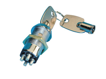 Serrure interrupteur electrique ON OFF marche arret commutateur 4 plots 2 clefs 1111 ECLATS DESTOCKAGE