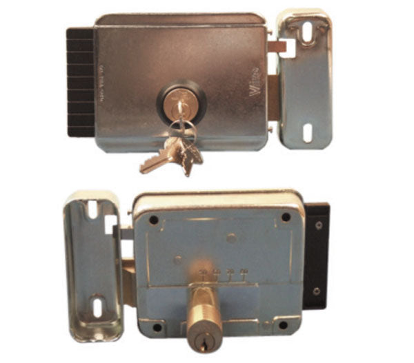 Serrure verrou electrique ouverture droite saillie 12vca reglable 50 à 80mm porte portillon portail ECLATS DESTOCKAGE