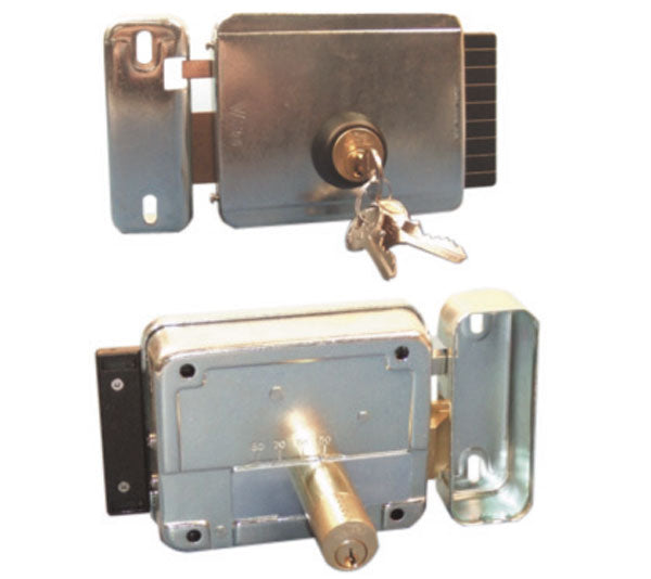 Serrure verrou electrique ouverture gauche saillie 12vca reglable 50 à 80mm porte portillon portail ECLATS DESTOCKAGE
