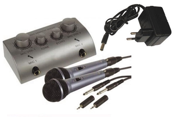 Set karaoke 2 micros mixage son microphone sonorisation micro fete musique vdsprom4 promix02 ECLATS DESTOCKAGE
