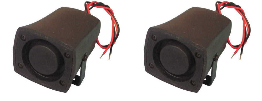 2 Sirènes 105db 6v 7v 8v 9v 10v 11v 12v 13v 14v 15v 16v 17v 18v 19v 20v 21v 22v 23v 24v etanche sonore ECLATS DESTOCKAGE
