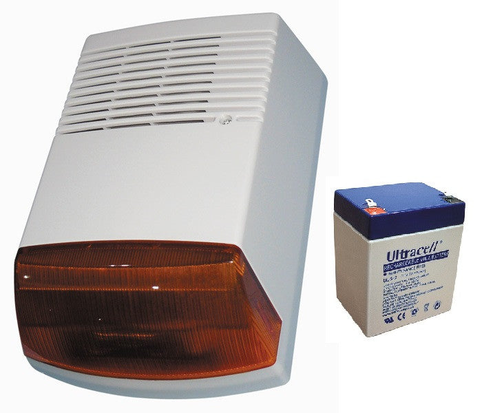 Sirene alarme 110db + batterie 12v exterieure autoalimentee 9v 12v 15v 1.3a bs-1 ECLATS DESTOCKAGE