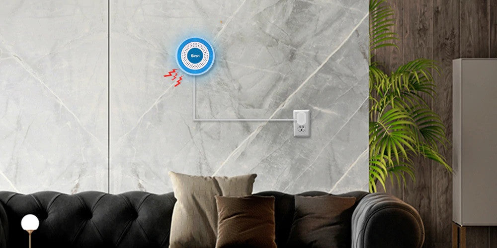Sirene autonome sans fil 433MHz tuya PE-519 son et lumière système alarme sécurité domestique ECLATS DESTOCKAGE