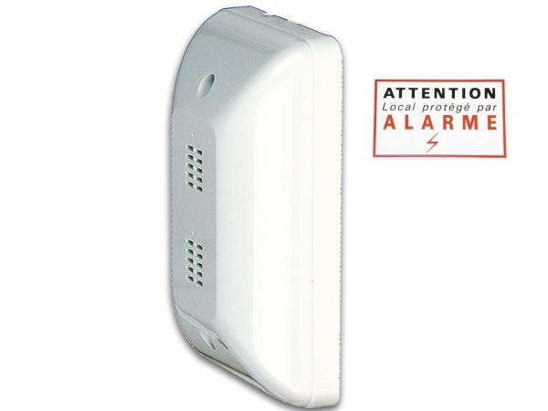 Sirene externe 12v 120db sv/ps93 pour systeme alarme domestique 13v 14vcc + etiquette alarme ECLATS DESTOCKAGE