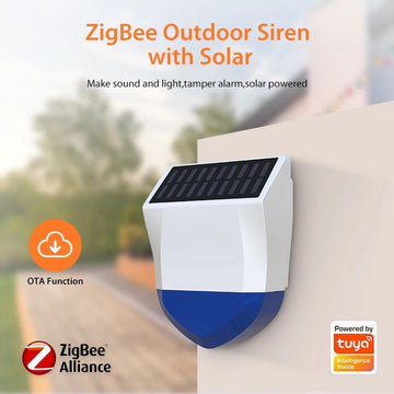 Sirene solaire exterieure etanche 95db Wifi + batterie 433MHz tuya pour alarme sans fil rfid APP ECLATS DESTOCKAGE