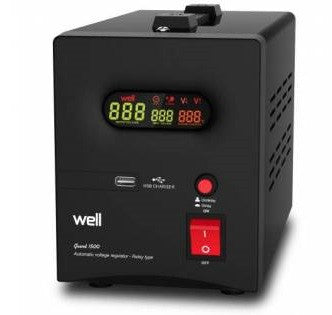 Stabilisateur de tension automatique avec relais 1500VA noir AVR-REL-GUARD1500-WL 220v regulateur secteur ECLATS DESTOCKAGE