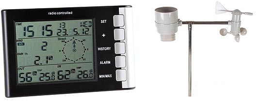 Station meteo horloge capteur anemometre pluie ws1070 pluviometre thermometre hydrometre ECLATS DESTOCKAGE