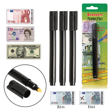 Stylo detecteur de faux billets multi devises usd euro eurotester banknote tester pen ECLATS DESTOCKAGE