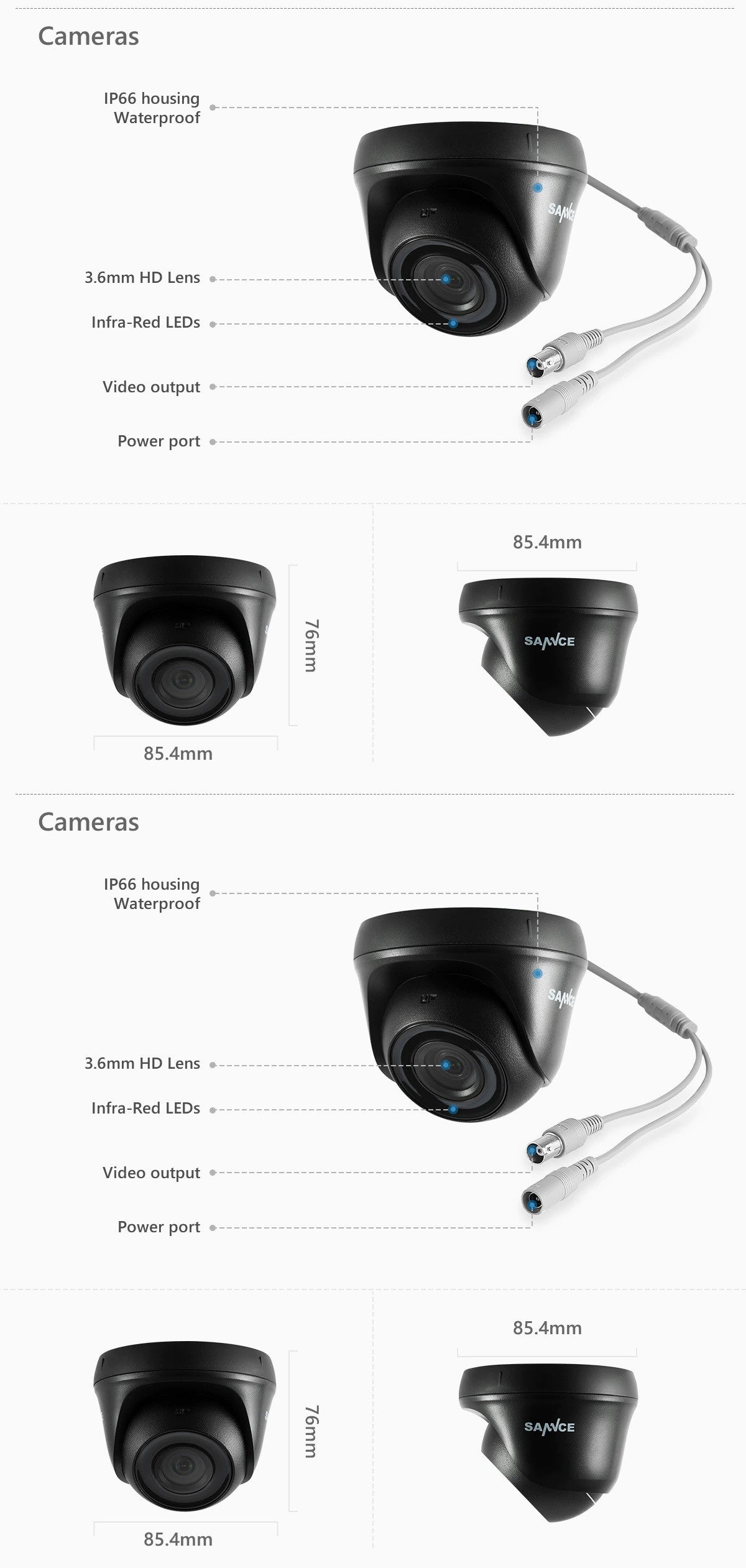 système de sécurité vidéo TVI DVR 16 canaux + disque dur + 12 camera surveillance 1080p 2.0MP cables ECLATS DESTOCKAGE