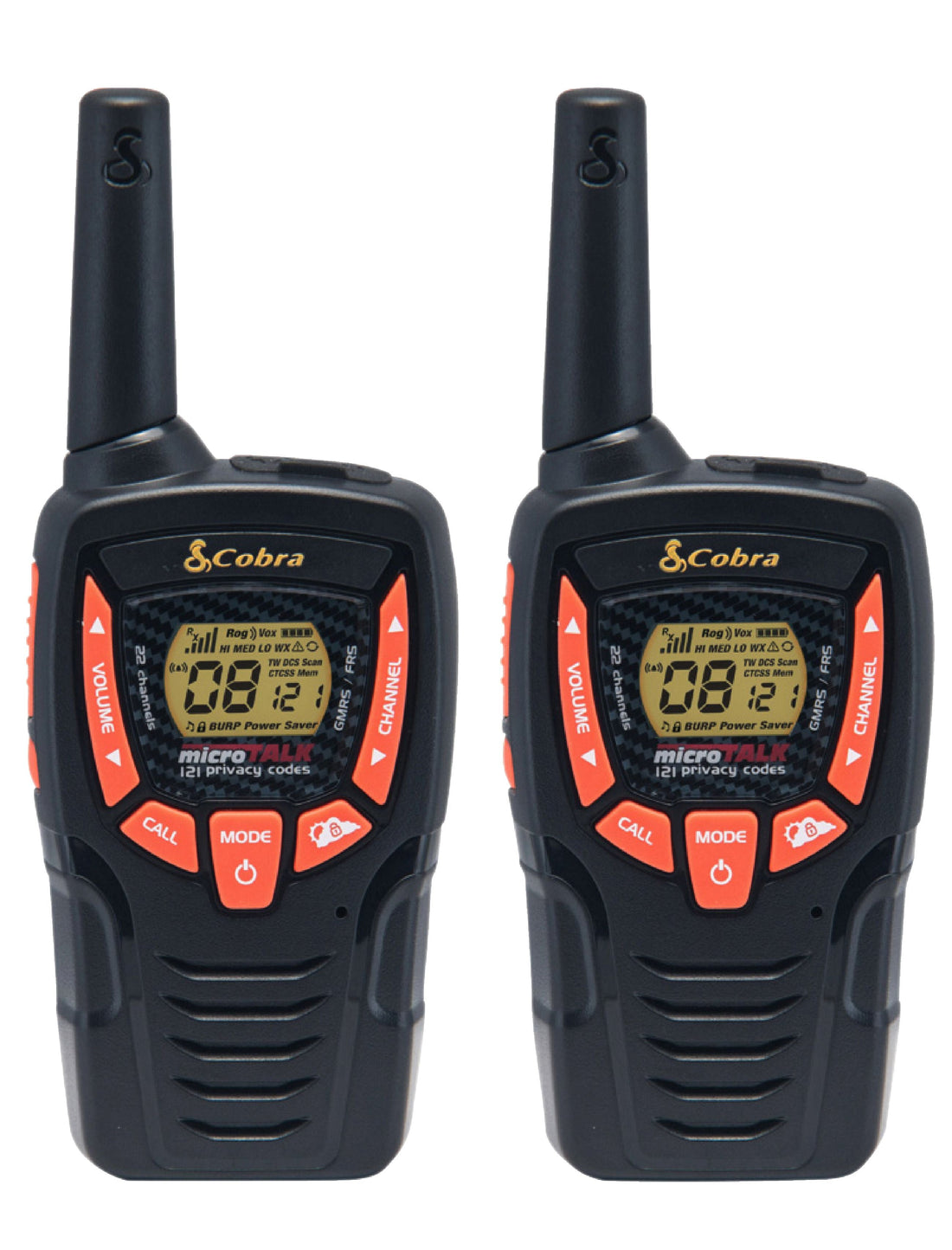 Talkie walkie cobra pmr 8 km range 8 channel noir orange AM645 ECLATS DESTOCKAGE