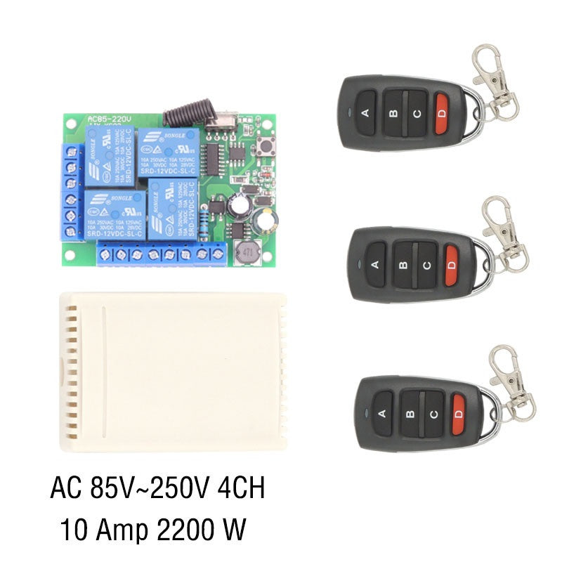 Recepteur radio 220v 4CH 4 CH 4 canaux + 3 Telecommande Sans Fil Commutateur Lumiere Relais 433Mhz ECLATS DESTOCKAGE