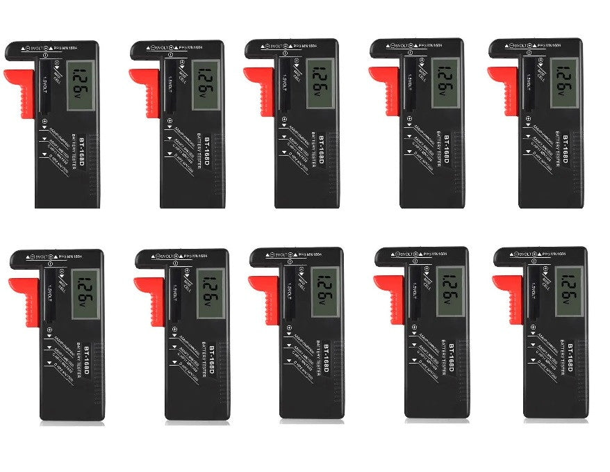 10 x Testeur de piles aaa (lr3), aa (lr6), c (lr14), d (lr20), 9v et piles bouton BT-168D ECLATS DESTOCKAGE