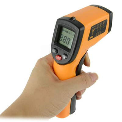 Thermometre afficheur lcd laser infrarouge temperature jaune deperdition 380°c -50°c ECLATS DESTOCKAGE