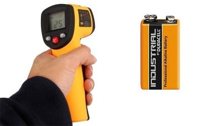 Thermometre infrarouge numerique pointeur laser -50°c 380°c afficheur lcd + pile ECLATS DESTOCKAGE