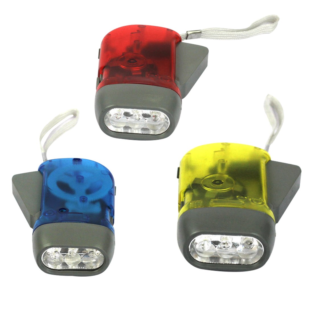 Torche lumiere dynamo eclairage ampe 3 led energie renouvelable economique ECLATS DESTOCKAGE