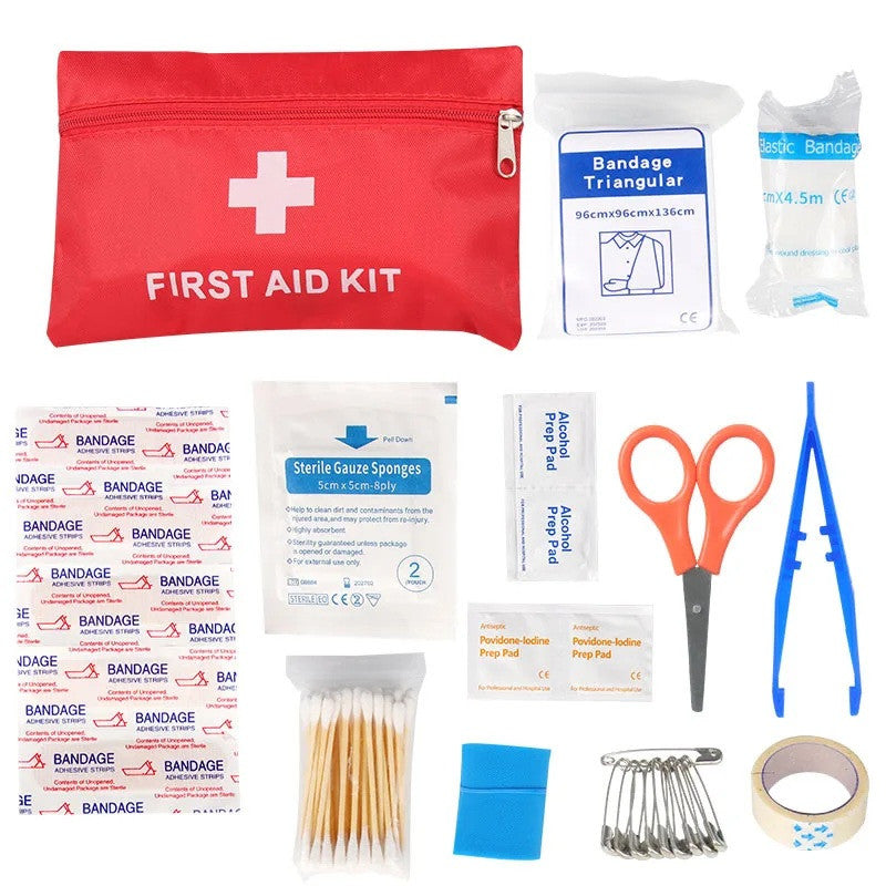 Trousse medicale premier secour pharmacie soin creme bande compresse ciseau alcool epingle gaze scot ECLATS DESTOCKAGE