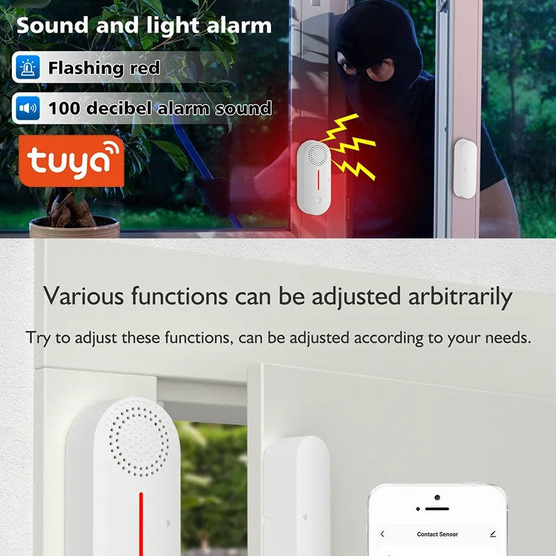 Tuya Capteur ouverture porte et fenêtre WiFi détecteur alarme sonore contrôle à distance application ECLATS DESTOCKAGE