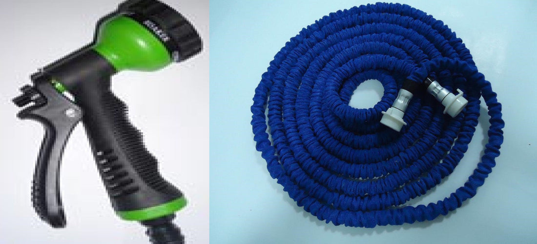 Tuyau arrosage extensible 8m xhose pistolet adaptateur rapide euro rétractable étirable 7.5m boyau ECLATS DESTOCKAGE