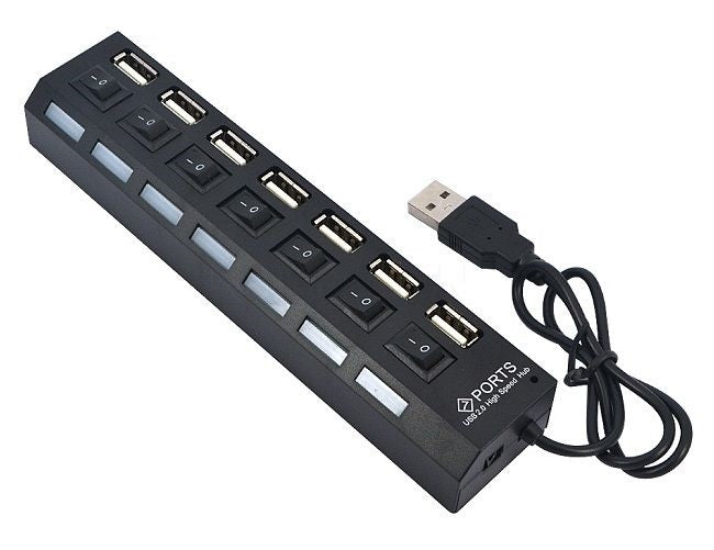 Usb 7 ports Répartiteur concentrateur hub hd Commutateur Partagé 2.0 pour PC ECLATS DESTOCKAGE