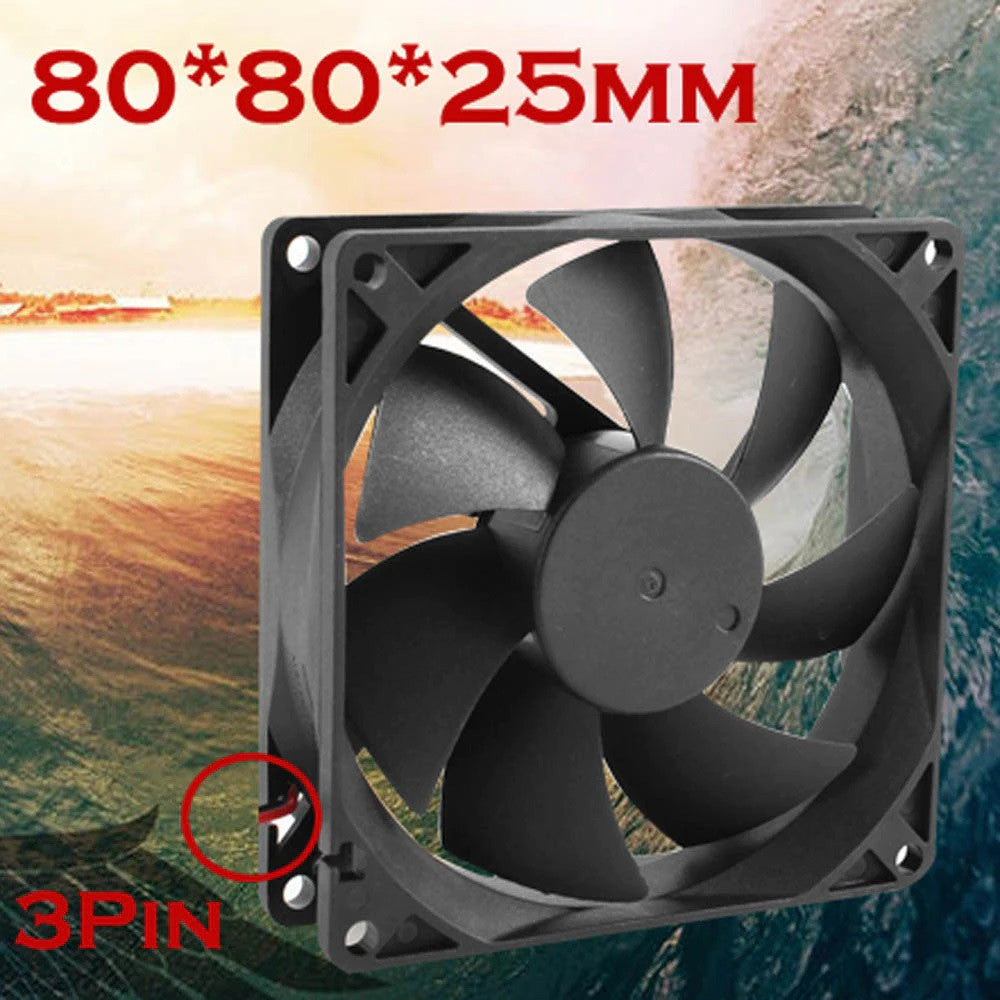 Ventilateur ordinateur 12v 80mm cmp-fan23 80x80x25mm connecteur 3 pins 12 volt ECLATS DESTOCKAGE