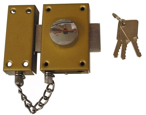 Verrou de securite a clef chainette sureté serrure chaine verrouillage fermeture 80779 ECLATS DESTOCKAGE
