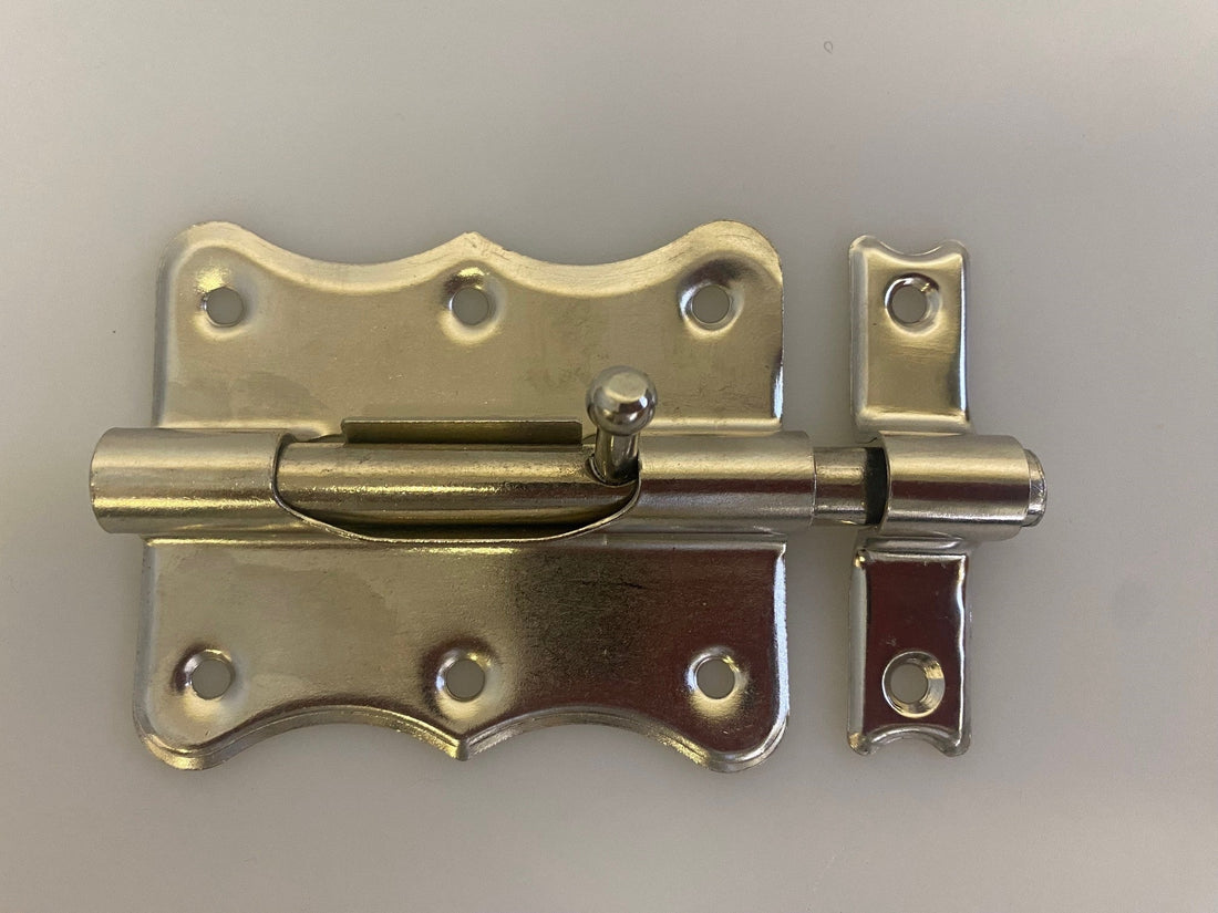 Verrou targette acier 80mm fermeture porte placard 85519 utilitaire à pêne rond métal ECLATS DESTOCKAGE