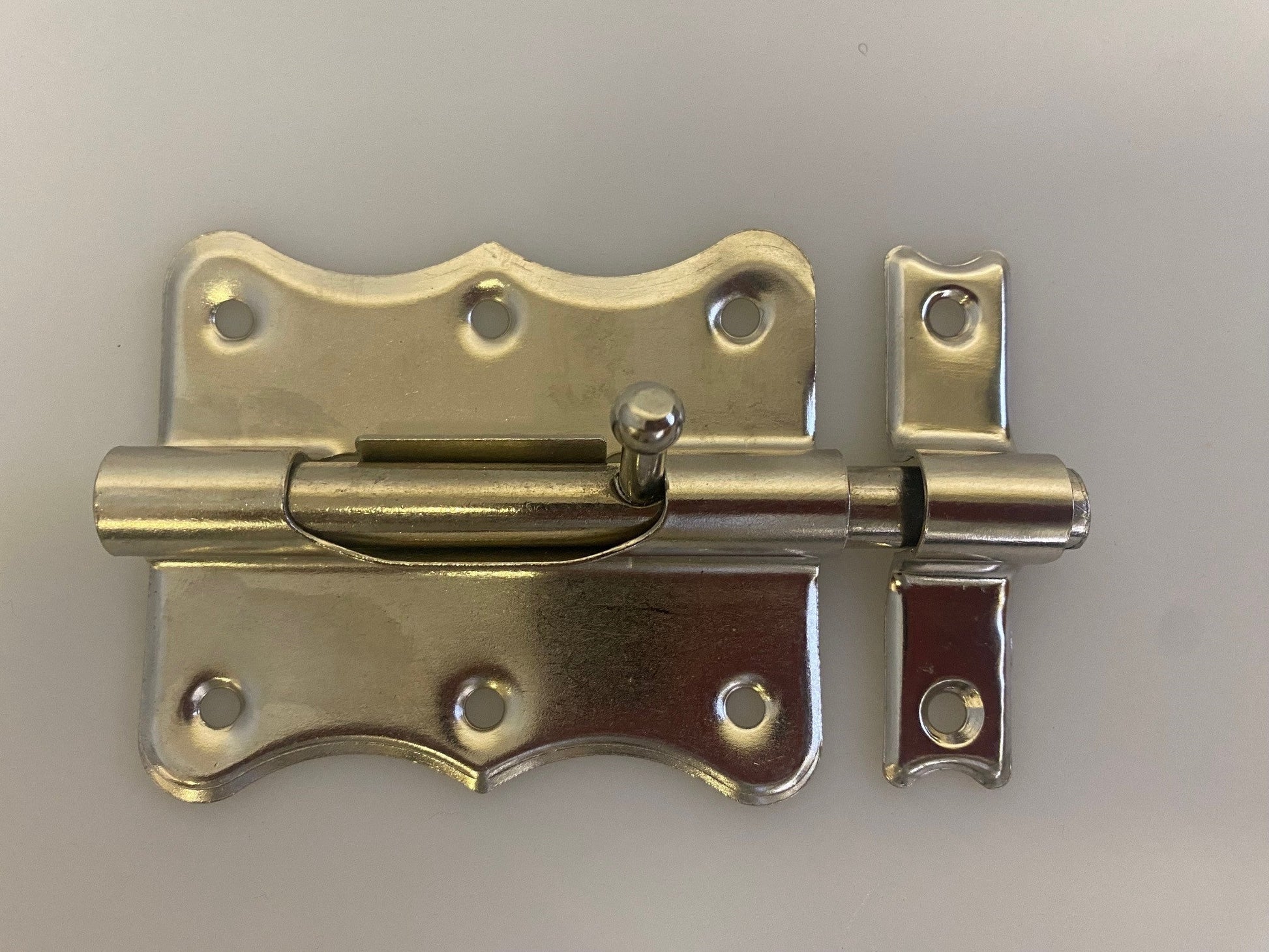 Verrou targette acier 80mm fermeture porte placard 85519 utilitaire à pêne rond métal ECLATS DESTOCKAGE