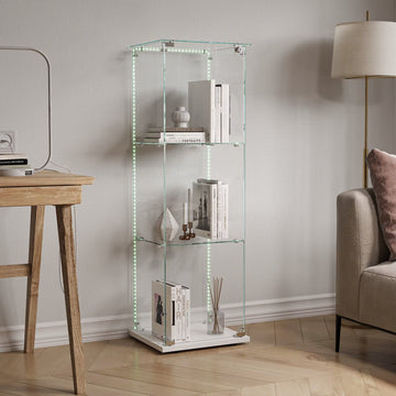 Vitrine murale verre 123.3×39.8×35cm 2 étageres eclairage led magasin foire exposition salon ECLATS DESTOCKAGE