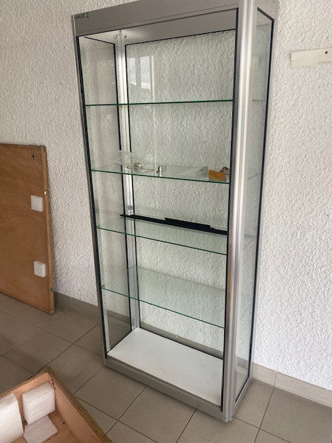 Vitrine pliante 180 x L 80 x P 35 CM + 2 caisses transport bois emballage pour exposition foire salon ECLATS DESTOCKAGE