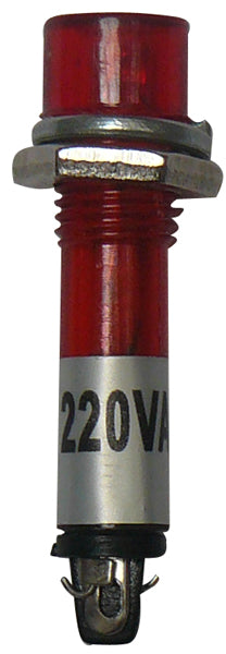 Voyant rouge indicateur lumineux 220v miniature diamètre de perçage 7mm corps en plastique 220vca ECLATS DESTOCKAGE