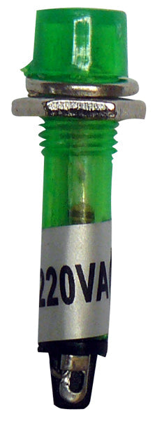 Voyant vert feu indicateur feu lumineux 220v miniature diamètre de perçage 7mm 230v 240v ECLATS DESTOCKAGE